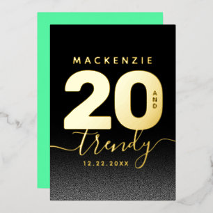 Invitation En Aluminium Vert Menthe Féminin Moderne 20 et Tendance