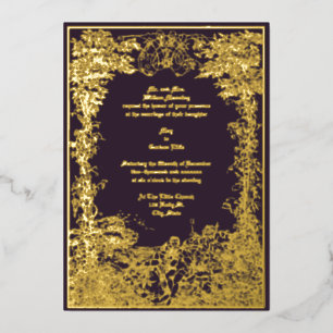 Invitation En Aluminium Victorian Castle Couple Foliage Mariage frontalier