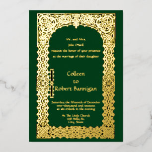 Invitation En Aluminium Victorian Era Celtic Knots Mariage frontalier