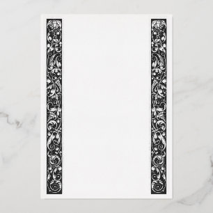 Invitation En Aluminium Vigne de raisin panneau noir et blanc Foil Invitat