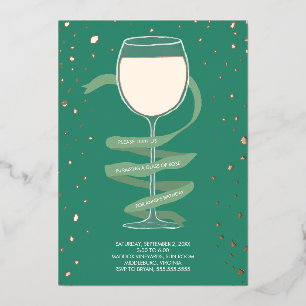 Invitation En Aluminium Vin Rosé Vignoble Adulte Anniversaire