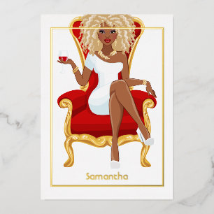 Invitation En Aluminium Vin rouge fille d'anniversaire