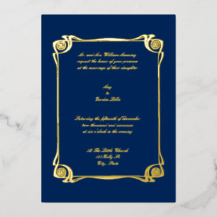 Invitation En Aluminium Vintage Art déco 1898 ou frontière Art nouveau