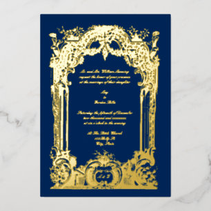 Invitation En Aluminium Vintage Baroque Rococo Mariage