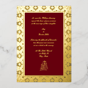 Invitation En Aluminium Vintage Élégant Indien 17ème siècle Mariage fronta