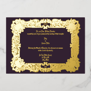 Invitation En Aluminium Vintage époque victorienne 1834 Mariage élégant