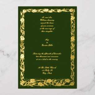 Invitation En Aluminium Vintage époque victorienne Art Nouveau Rose Floral