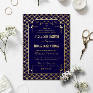 Invitation En Aluminium Vintage Gatsby Mariage Art Déco des Années 1920 Ré
