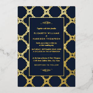 Invitation En Aluminium Vintage Géométrique Art Déco Gatsby Mariage Real