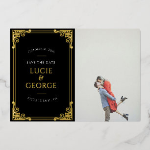 Invitation En Aluminium Vintage image de cadre orné Enregistrer la date de