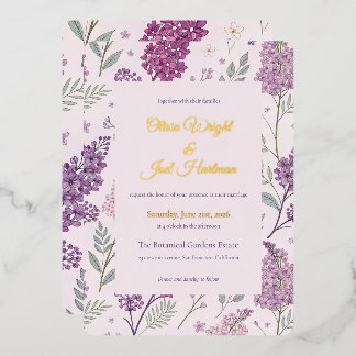 Invitation En Aluminium Vintage Lilac Garden Romance Wedding