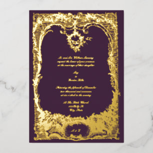 Invitation En Aluminium Vintage Louis XV Rococo Mariage