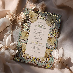Invitation En Aluminium Vintage Motif Pimpernel William Morris