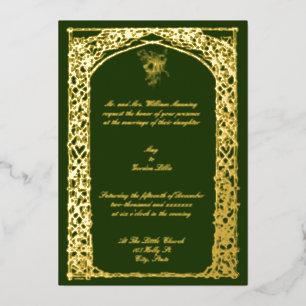 Invitation En Aluminium Vintage période victorienne 1859 frontière des tre