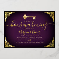 Vintage Purple Gold Key Clé ménage