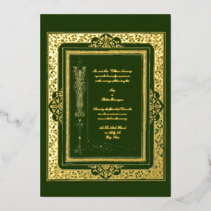 Invitation En Aluminium Vintage Victorian Era Walter Crane Mariage frontal