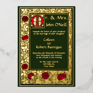 Invitation En Aluminium Vintage William Morris Presse Kelmscott Fleur rose