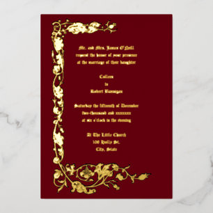 Invitation En Aluminium Vintage William Morris Simple Vin Floral