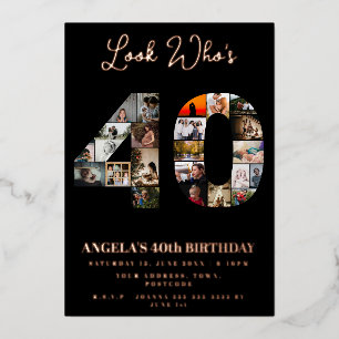 Invitation En Aluminium voici qui a 40 ans Montage photo