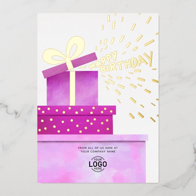 Invitation En Aluminium Votre Logo Amusant Warm Pink Cadeaux Boxes Busines (Recto)