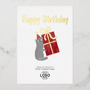 Invitation En Aluminium Votre logo Chat Mignon Bourgogne Cadeau Entreprise