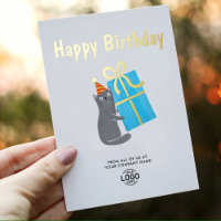 Votre logo Chaton mignon Cadeau bleu Entreprise An