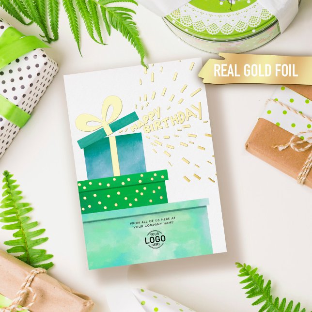 Invitation En Aluminium Votre logo Fun Green Cadeaux Business Joyeux Anniv (Créateur téléchargé)