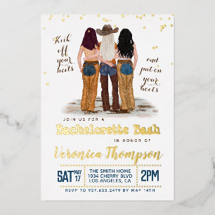 Invitation En Aluminium Western Cowgirl Bachelorette Fête des mariées