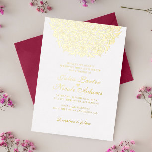 Invitation En Aluminium Whimsical Luxury ivoire Floral Style Mariage front