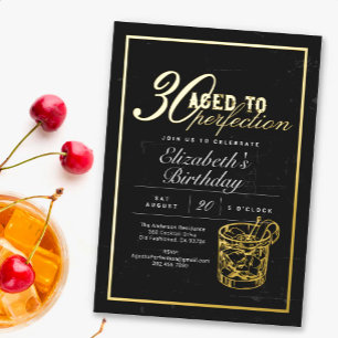 Invitation En Aluminium Whisky d'anniversaire 30 ans vieilli à la perfecti