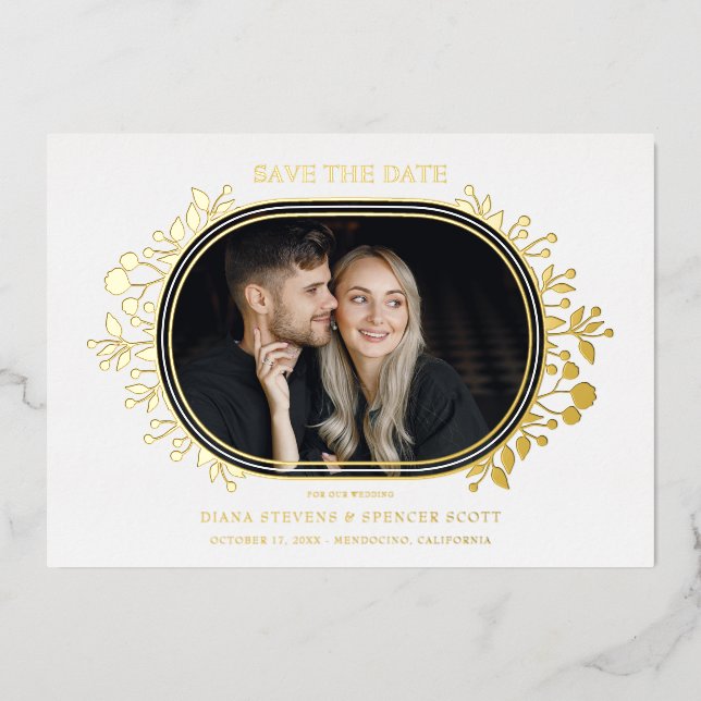 Invitation En Aluminium White Wedding Fancy Ornament Frame Flowers (Recto)