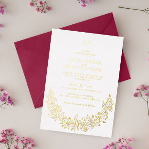 Invitation En Aluminium Wild Rose Floral Petals Garden Affair Mariage