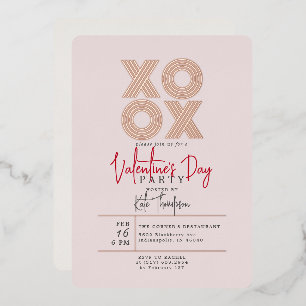 Invitation En Aluminium XOXO Saint-Valentin Rose Gold