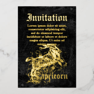 Invitation En Aluminium Zodiaque Capricorne Vintage