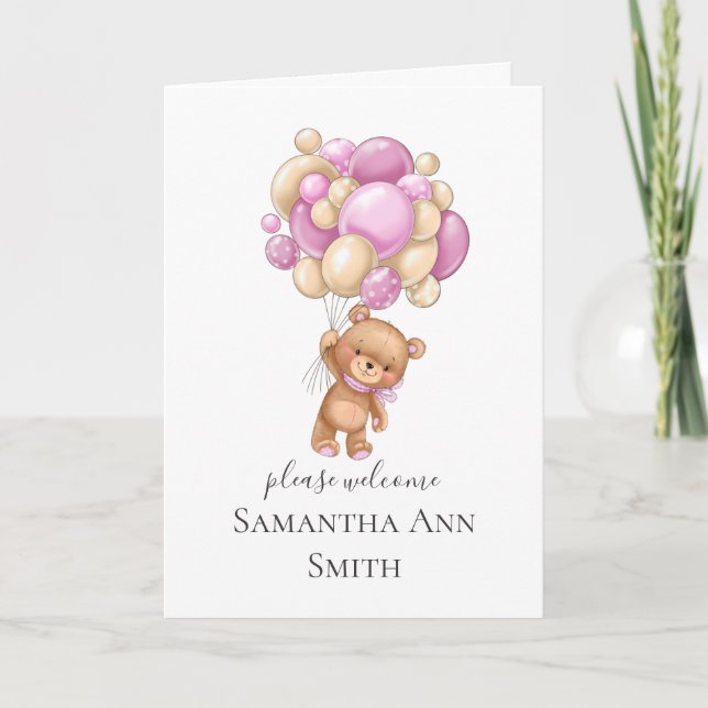 invitation en ballon d'ours en peluche (Devant)