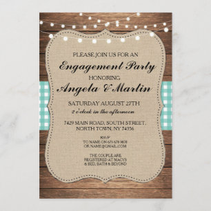 Invitation en bois de contrôle turquoise de