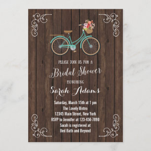 Invitation en bois de Fête de la mariée de