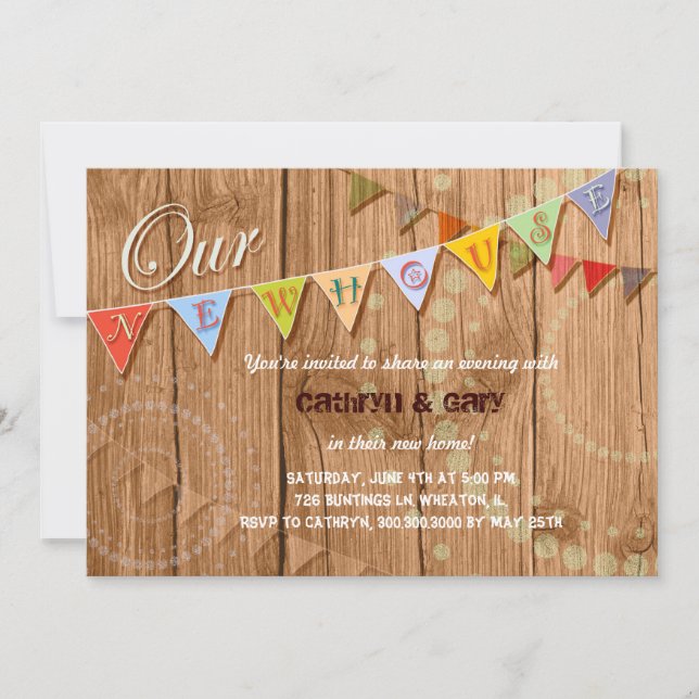Invitation en bois de partie de pendaison de (Devant)
