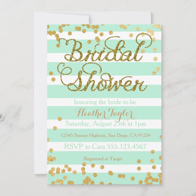 Invitation en bon état de Fête de la mariée de (Devant)