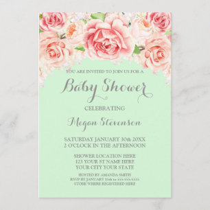 Invitation en bon état florale de baby shower