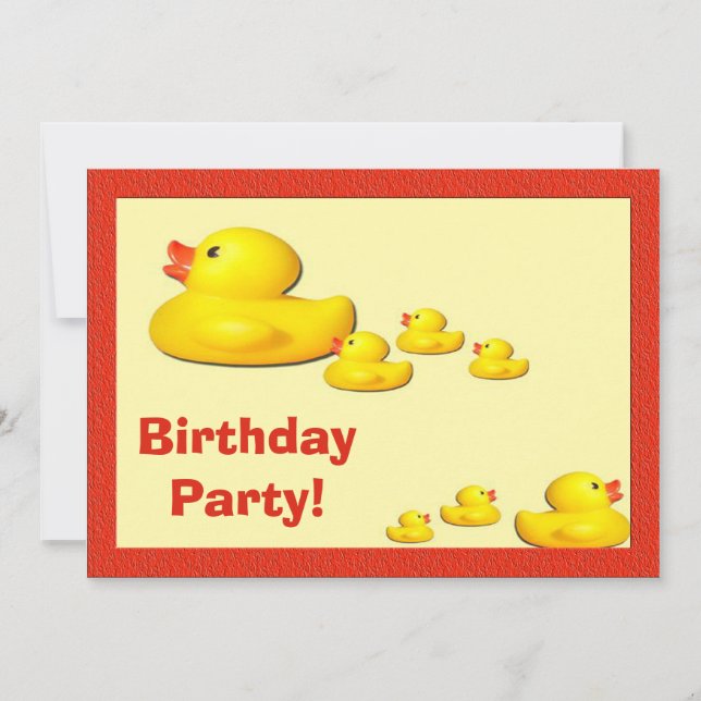 Invitation en caoutchouc de fête d'anniversaire de (Devant)