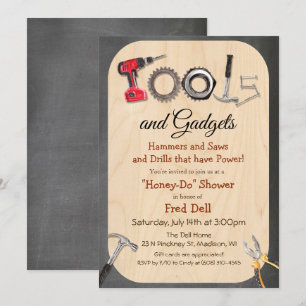 Invitation en craie de bois pour couple Honey Do S