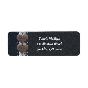 Invitation en cuir noir et diamants Western Glam