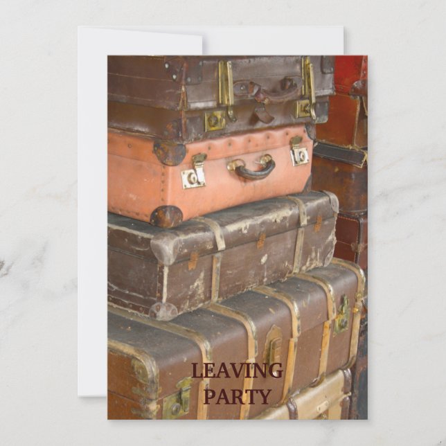 Invitation en cuir vintage de valises (Devant)