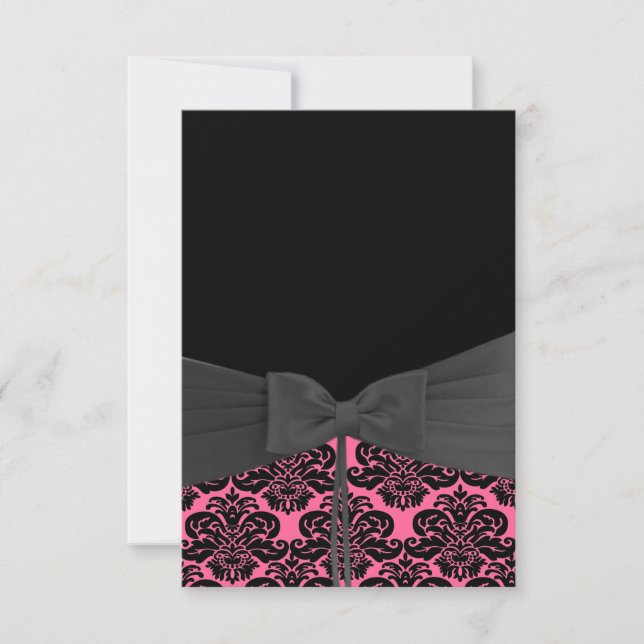 Invitation en DAMASK rose et noir (Devant)