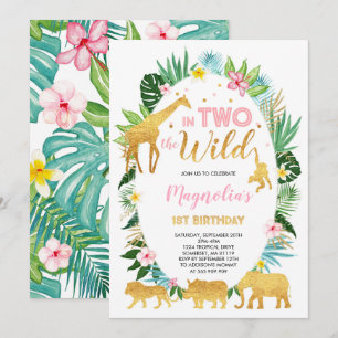 Invitation En Deux L'Invitation D'Anniversaire Sauvage Animau