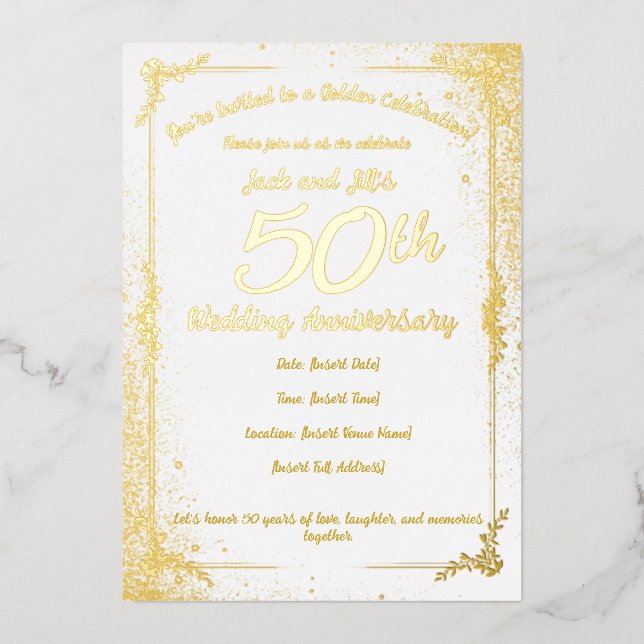 Invitation en feuille d'aluminium pour le 50e anni (Recto)