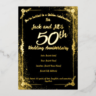 Invitation en feuille d'argent pour le 50e anniver