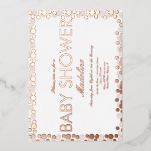 Invitation en feuille d'or à motif de points pour