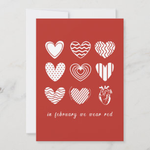 Invitation En Février, Nous allons Red Heart Disease Awarenes